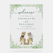 恐竜のテーマ結婚の歓迎 アクリルサイン (正面)