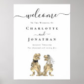 恐竜のテーマ結婚の歓迎 ポスター (正面)