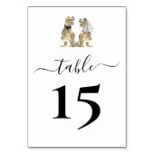 恐竜のテーマ結婚の白黒 テーブルナンバー (裏面)