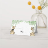 恐竜のテーマ結婚の葉 プレイスカード (裏面)