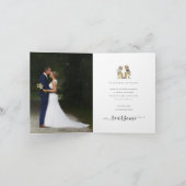 恐竜のテーマ結婚の2写真ありがとう サンキューカード (内部)