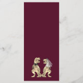 恐竜のテーマ結婚ズブルゴーニュ&クリーム メニュー (裏面)