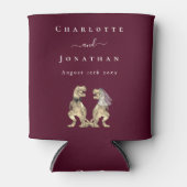 恐竜のテーマ結婚ズブルゴーニュ&クリーム 缶クーラー (正面)