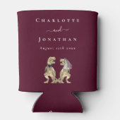 恐竜のテーマ結婚ズブルゴーニュ&クリーム 缶クーラー (裏面)