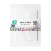 恐竜のテーマ結婚野花 招待状ベリーバンド (正面例)