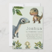 恐竜のテーマ誕生日パーティーの招待 招待状 (正面)