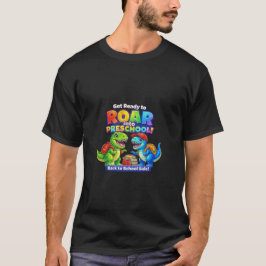 恐竜のデザインで幼稚園に吼えよう - かわいいティラノサウルスB Tシャツ