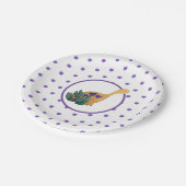 恐竜のトラック子供のパーティー紫ディノ水色 ペーパープレート (アングル)