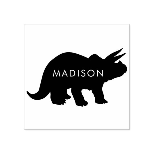 恐竜のトリケラトプスかわいいディノキッドの名前 ラバースタンプ (インプリント)