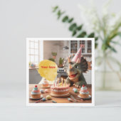 恐竜のトリケラトプスの誕生日だよ カード (スタンド正面)