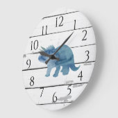 恐竜のトリケラトプスデコ素朴シプラップ ラージ壁時計 (傾斜)