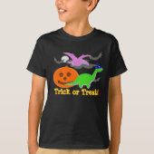 恐竜のトリック・オア・トリートのハロウィンのかわいいTシャツ Tシャツ (正面)