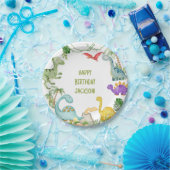 恐竜のハッピーバースデーパーティー ペーパープレート (パーティー)