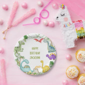 恐竜のハッピーバースデーパーティー ペーパープレート (パーティー)