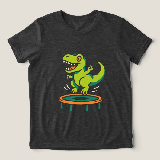 恐竜のバウンドが楽しい トライブレンドTシャツ (デザイン正面)