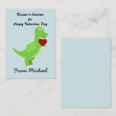 恐竜のバレンタインデー子供へカード ノートカード (正面/裏面)