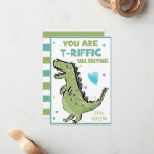恐竜のバレンタインデー子供へンのカード、あなたはTリフフィック ノートカード (正面/裏面インサイチュ)