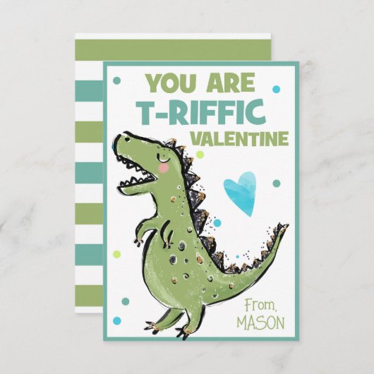 恐竜のバレンタインデー子供へンのカード、あなたはTリフフィック ノートカード (正面/裏面)