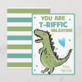 恐竜のバレンタインデー子供へンのカード、あなたはTリフフィック ノートカード