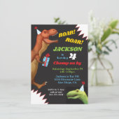 恐竜のバースデーパーティ招待状 招待状 (スタンド正面)