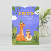 恐竜のバースデーパーティ招待状 招待状 (スタンド正面)