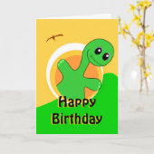 恐竜のバースデー・カード カード (黄色い花)