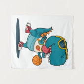 恐竜のバ遊スケットボール タペストリー (正面(横))