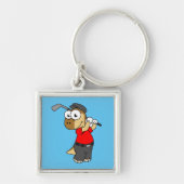 恐竜のパキセファロ遊サウルスのゴルフ。 キーホルダー (正面)