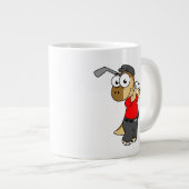 恐竜のパキセファロ遊サウルスのゴルフ。 ジャンボコーヒーマグカップ (正面右)