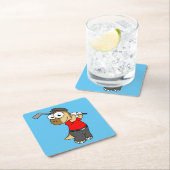 恐竜のパキセファロ遊サウルスのゴルフ。 スクエアペーパーコースター (インサイチュ)