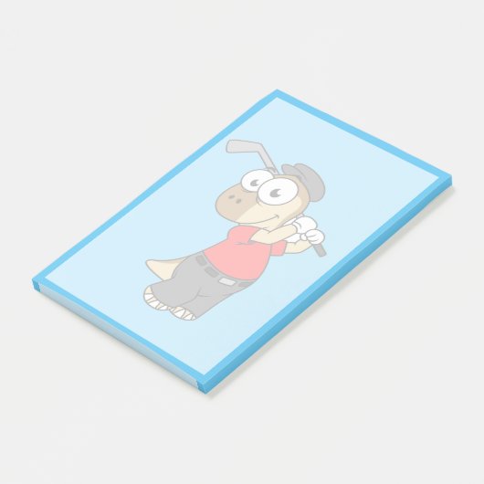 恐竜のパキセファロ遊サウルスのゴルフ。 ポストイット (アングル)