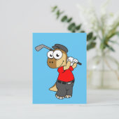 恐竜のパキセファロ遊サウルスのゴルフ。 ポストカード (スタンド正面)