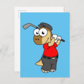 恐竜のパキセファロ遊サウルスのゴルフ。 ポストカード (正面/裏面)