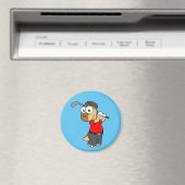 恐竜のパキセファロ遊サウルスのゴルフ。 マグネット (インサイチュ (食洗機))