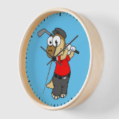 恐竜のパキセファロ遊サウルスのゴルフ。 壁時計 (傾斜)