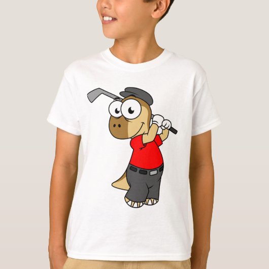 恐竜のパキセファロ遊サウルスのゴルフ。 Tシャツ (正面)