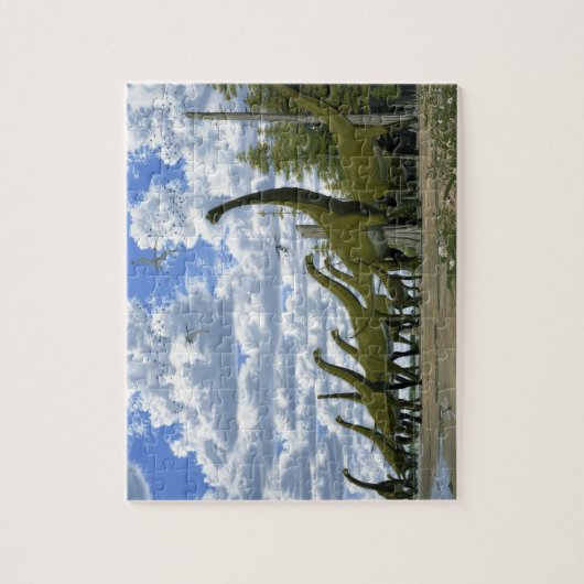 恐竜のパズルPleurocoelus Astrodonグレゴリーポール ジグソーパズル (縦)