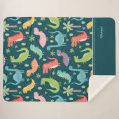 恐竜のパタモノグラムのーン シェルパブランケット (正面(横))