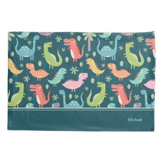 恐竜のパタモノグラムのーン 枕カバー (裏面)