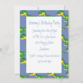 恐竜のパターンかわいい男の子の年齢誕生日 招待状 (裏面)