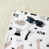 恐竜のパターンと名前をカスタムする ビーチタオル (インサイチュ)