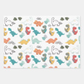 恐竜のパターンの子供 ラッピングペーパーシート (正面)