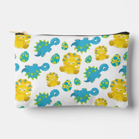 恐竜のパターン、かわいい恐竜、ベビーDino アクセサリーポーチ (正面)