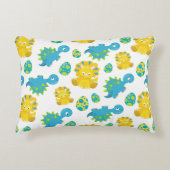 恐竜のパターン、かわいい恐竜、ベビーDino アクセントクッション (正面)