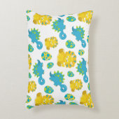 恐竜のパターン、かわいい恐竜、ベビーDino アクセントクッション (正面(垂直))