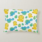 恐竜のパターン、かわいい恐竜、ベビーDino アクセントクッション (裏面)