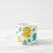 恐竜のパターン、かわいい恐竜、ベビーDino エスプレッソカップ (正面)