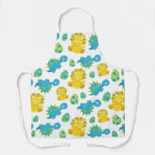 恐竜のパターン、かわいい恐竜、ベビーDino エプロン (正面)