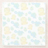 恐竜のパターン、かわいい恐竜、ベビーDino ガラスコースター (裏面)