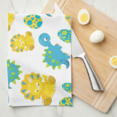 恐竜のパターン、かわいい恐竜、ベビーDino キッチンタオル (四つ折り)